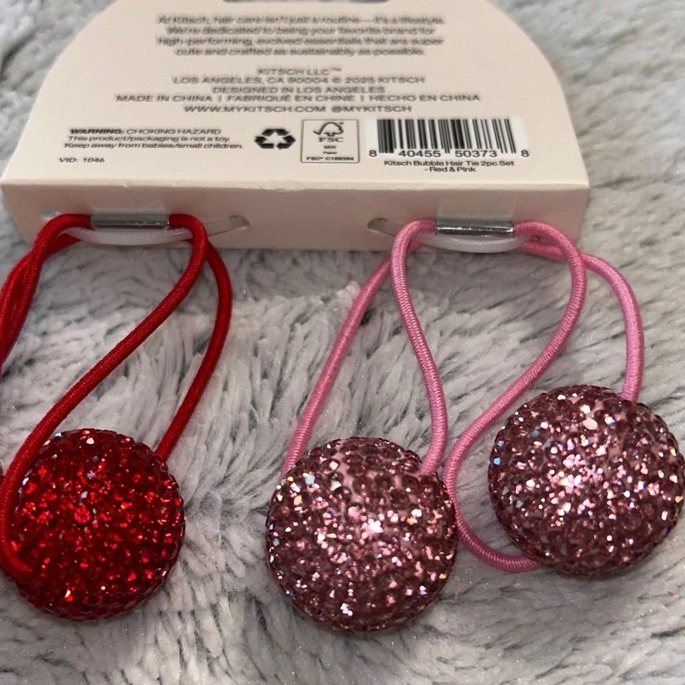 Kitsch Damage-Free Bubble Hair Tie, Sparkling Rhinestone Ponytail tieCrease-Free